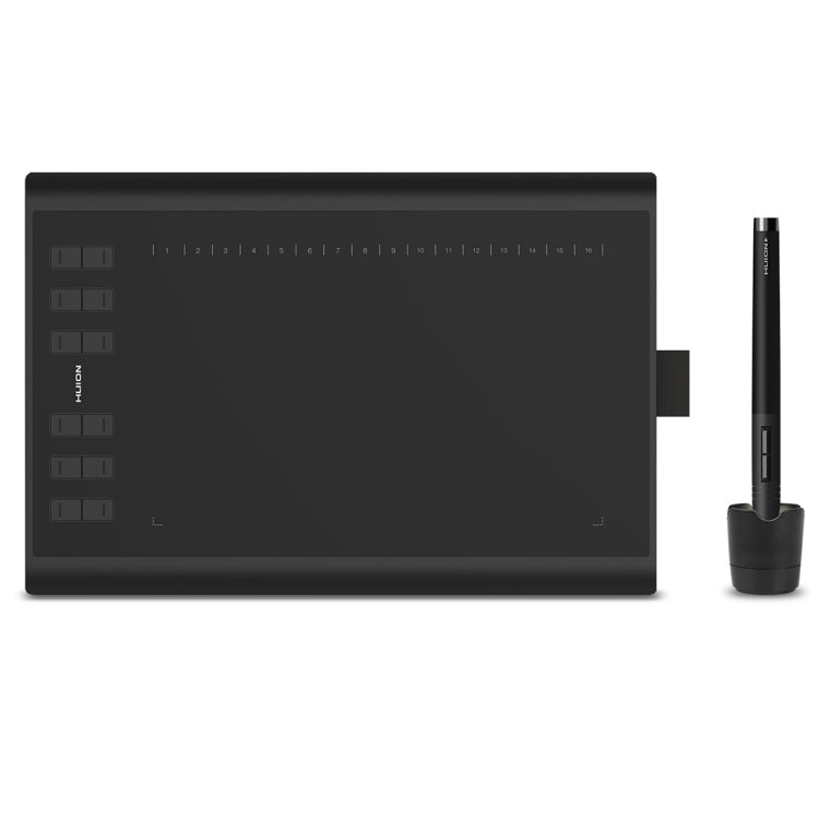HUION Inspiroy H1060P 5080 LPI 12 Press Keys Art Drawing Tablet for Fun, with Battery - free Pen & Pen Holder - British D'sire