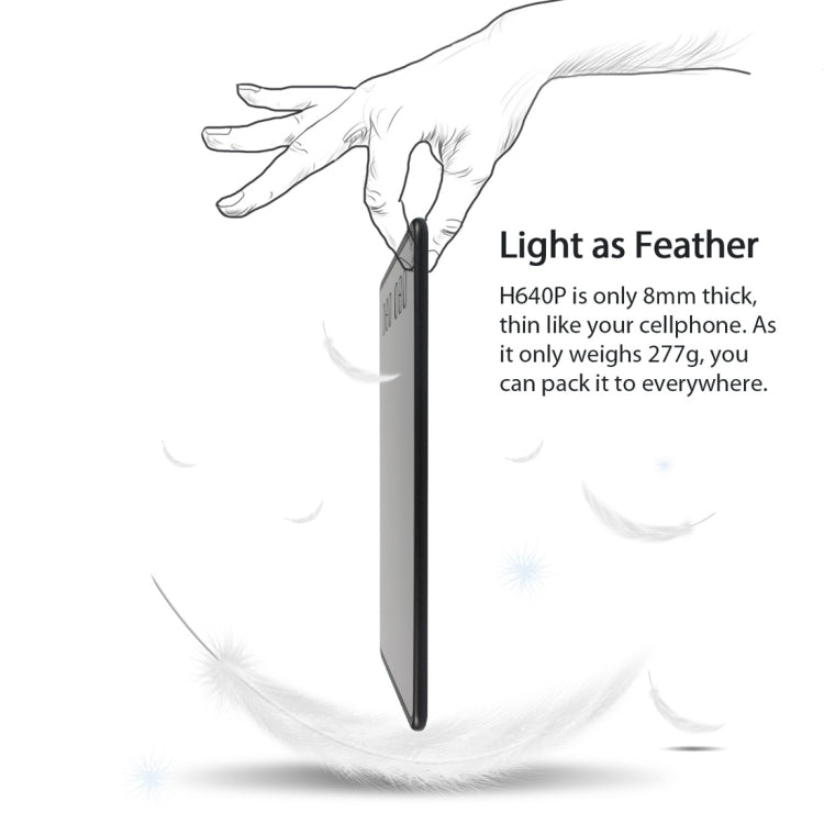 HUION Inspiroy Series H640P 5080LPI Professional Art USB Graphics Drawing Tablet for Windows / Mac OS, with Battery - free Pen - British D'sire