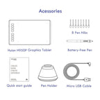 HUION Inspiroy Series H950P 5080LPI Professional Art USB Graphics Drawing Tablet for Windows / Mac OS, with Battery - free Pen - British D'sire