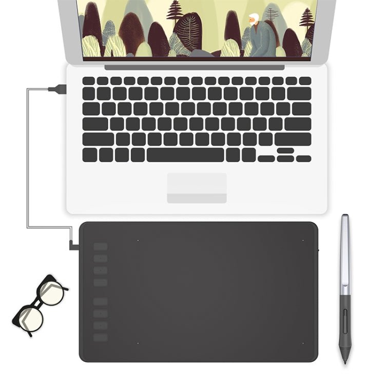 HUION Inspiroy Series H950P 5080LPI Professional Art USB Graphics Drawing Tablet for Windows / Mac OS, with Battery - free Pen - British D'sire