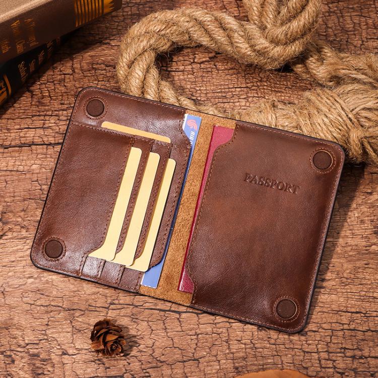 HUMERPAUL BP734 Leather Passport Document Holder(Brown) Secondary image