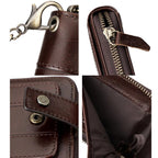 HUMERPAUL BP735 Leather Horizontal Zipper Wallet Multiple Card Slots RFID Anti - Theft Protection Men Purse(Brown) - British D'sire