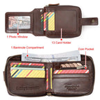 HUMERPAUL BP735 Leather Horizontal Zipper Wallet Multiple Card Slots RFID Anti - Theft Protection Men Purse(Light Brown) - British D'sire