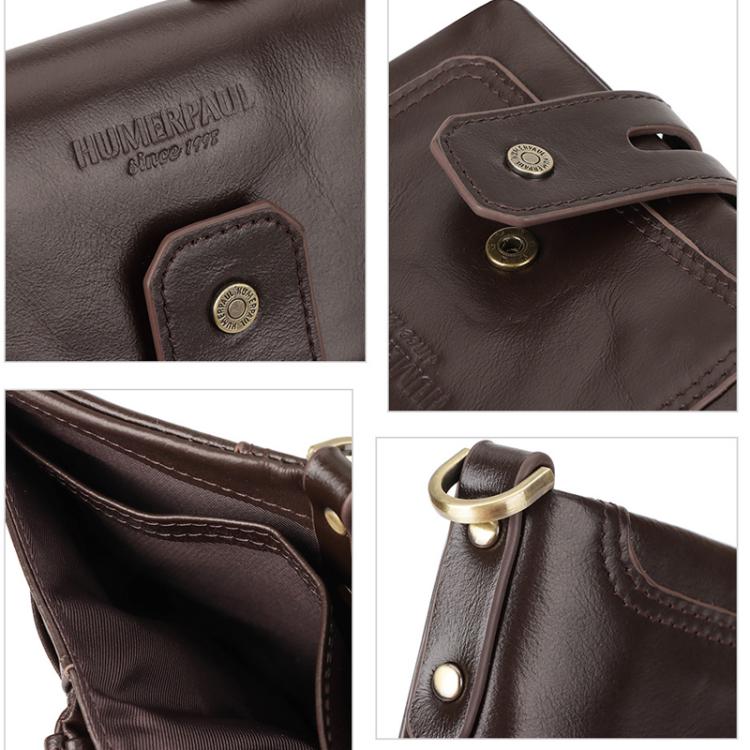 HUMERPAUL BP778 Short Leather Wallet RFID Tri - fold Double Zipper Coin Purse(Black) - British D'sire