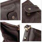 HUMERPAUL BP778 Short Leather Wallet RFID Tri - fold Double Zipper Coin Purse(Brown) - British D'sire