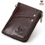 HUMERPAUL BP852 RFID Leather Anti - Theft Wallet Short Double Zipper Wallet(Brown) - British D'sire
