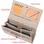 HUMERPAUL BP998 Women Leather Long Wallet RFID Multi - Card Holder Clutch Bag(Beige) - British D'sire