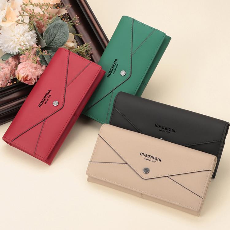 HUMERPAUL BP998 Women Leather Long Wallet RFID Multi - Card Holder Clutch Bag(Beige) - British D'sire