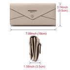 HUMERPAUL BP998 Women Leather Long Wallet RFID Multi - Card Holder Clutch Bag(Beige) - British D'sire