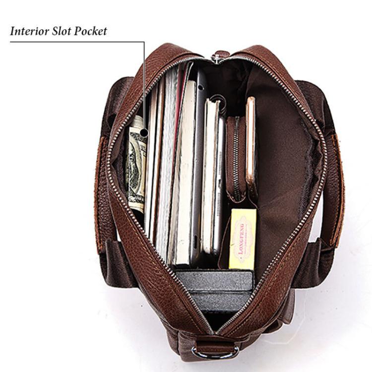 HUMERPAUL HUMH544 Business Commuter Leather Men Shoulder Bag(Black) - British D'sire