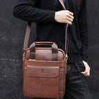 HUMERPAUL HUMH544 Business Commuter Leather Men Shoulder Bag(Black) - British D'sire