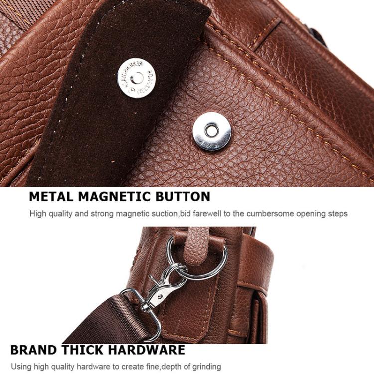 HUMERPAUL HUMH544 Business Commuter Leather Men Shoulder Bag(Black) - British D'sire