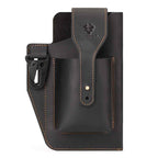 HUMERPAUL Retro Keychain Wears Belt Leather Mobile Phone Bag Men Waist Bag(Black) - British D'sire