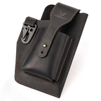 HUMERPAUL Retro Keychain Wears Belt Leather Mobile Phone Bag Men Waist Bag(Black) - British D'sire