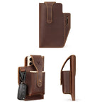 HUMERPAUL Retro Keychain Wears Belt Leather Mobile Phone Bag Men Waist Bag(Coffee) - British D'sire