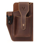 HUMERPAUL Retro Keychain Wears Belt Leather Mobile Phone Bag Men Waist Bag(Coffee) - British D'sire