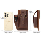 HUMERPAUL Retro Keychain Wears Belt Leather Mobile Phone Bag Men Waist Bag(Coffee) - British D'sire