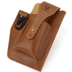 HUMERPAUL Retro Keychain Wears Belt Leather Mobile Phone Bag Men Waist Bag(Light Brown) - British D'sire
