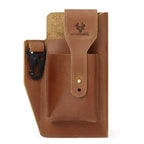 HUMERPAUL Retro Keychain Wears Belt Leather Mobile Phone Bag Men Waist Bag(Light Brown) - British D'sire