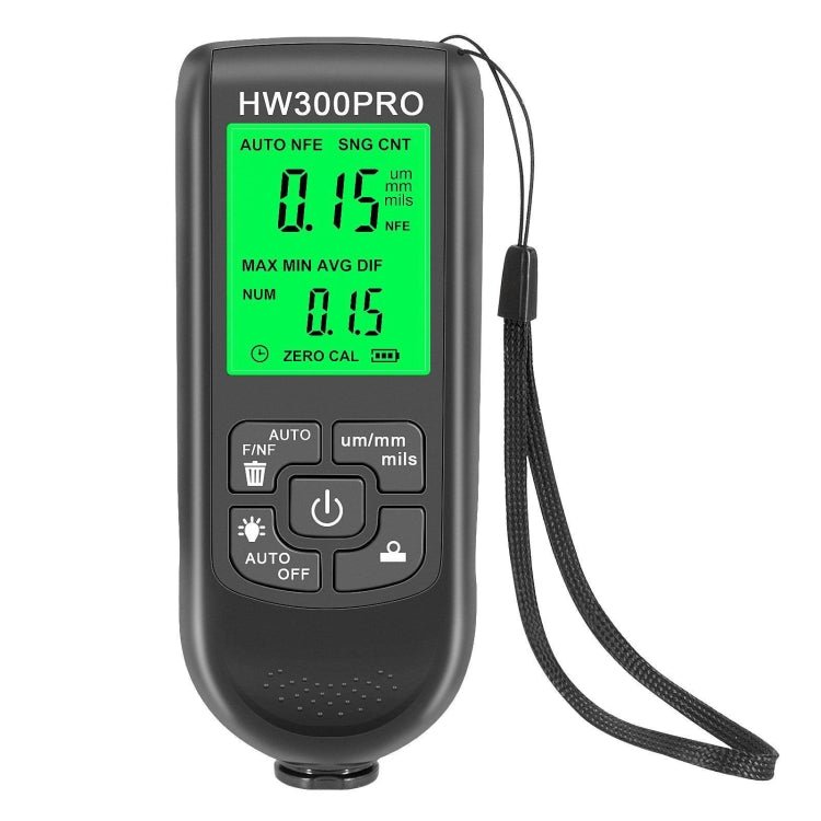 HW-300PRO High Precision Coating Paint Powder Layer Thickness Gauge Anti-slip Paint Film Gauge(Black) - British D'sire