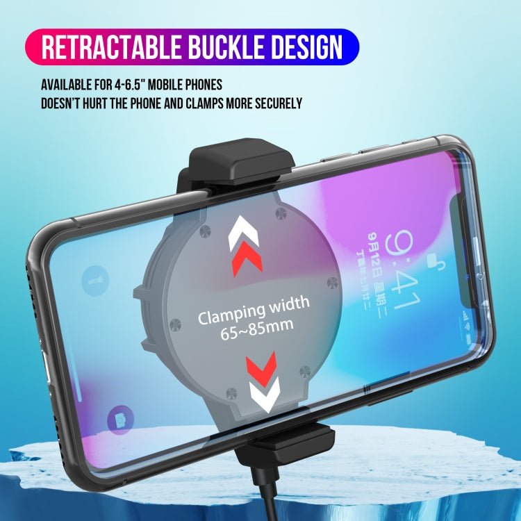 HXSJ P10 Portable Gaming Mobile Phone Radiator Holder with Rainbow Backlight(Black) - British D'sire