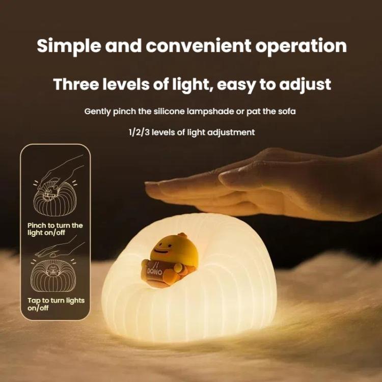 ICARER FAMILY IF - YD01 Cartoon Silicone Night Light Bedroom Bedside Lamp Baby Feeding Lamp(Beige) - British D'sire