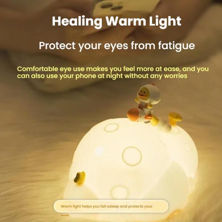 ICARER FAMILY IF - YD04 Cartoon Silicone Night Light Ornaments Astronaut Moon Lamp(Warm light) - British D'sire