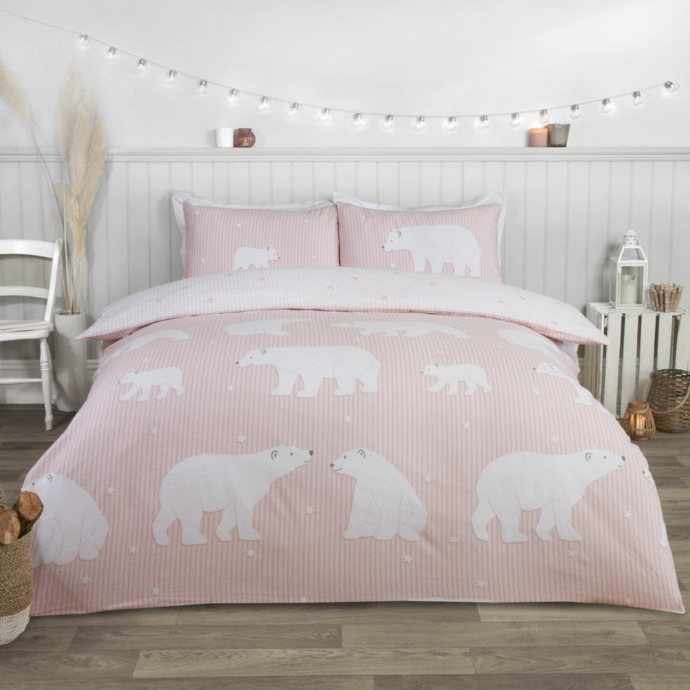100% Brushed Cotton Flannelette Reversible Duvet Quilt Cover Bedding 30 Designs