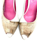 Avec Lait -Peep toe dress-Gold Crack - Chanii B