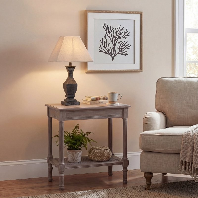 Incia Fluted Wooden Table Lamp Decorative Table Lamp - Lamps - British D'sire