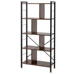 Industrial Style 5 Tier Bookcase Metal Frame - Bookshelf - British D'sire