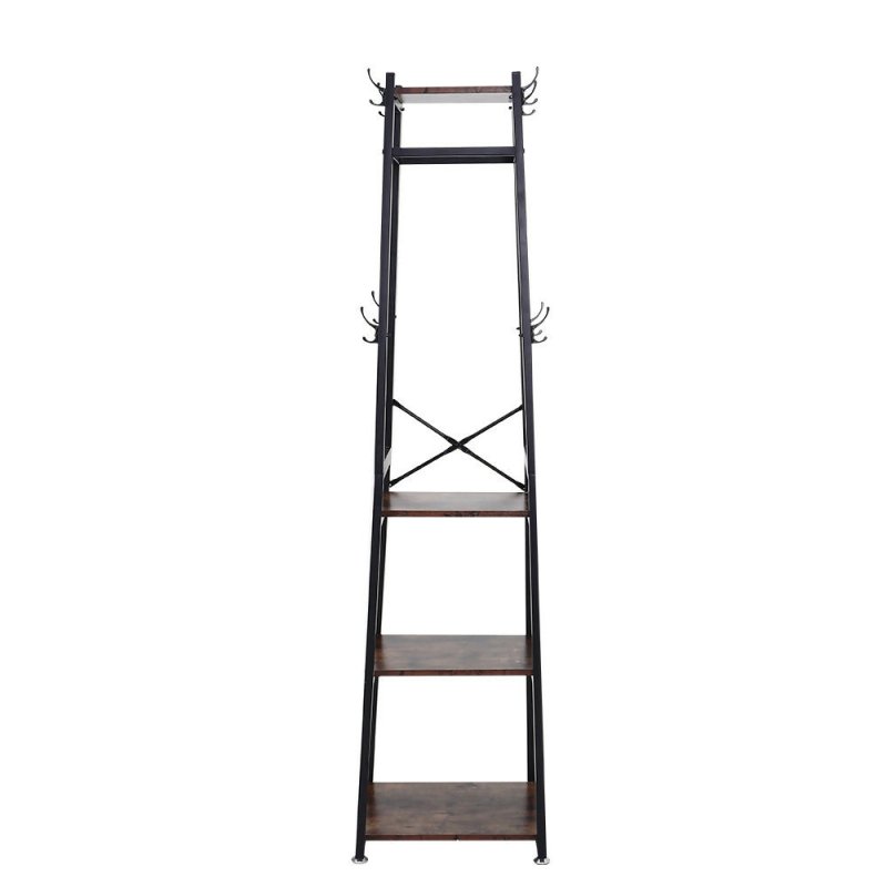 Industrial Style Clothing Rack with 4 Tiers of Shelves - Clothes Rack - British D'sire