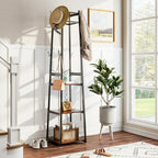 Industrial Style Clothing Rack with 4 Tiers of Shelves - Clothes Rack - British D'sire