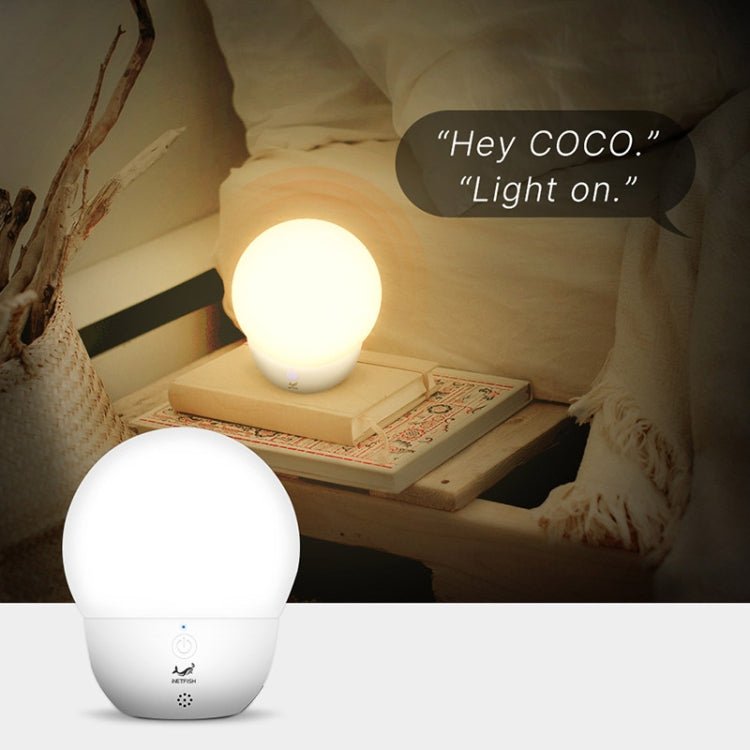 INETFISH DZY2021 Voice Smart Night Light Bedroom LED Eye Protection Desk Lamp Wireless Remote Control Bedside Lamp(Night Pearl Off-line Voice) Secondary image