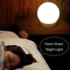 INETFISH DZY2021 Voice Smart Night Light Bedroom LED Eye Protection Desk Lamp Wireless Remote Control Bedside Lamp(Night Pearl Off - line Voice) - British D'sire