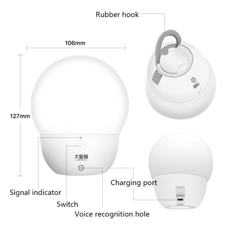INETFISH DZY2021 Voice Smart Night Light Bedroom LED Eye Protection Desk Lamp Wireless Remote Control Bedside Lamp(Night Pearl Off - line Voice) - British D'sire