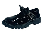 Infant's Faux Patent Leather Buckle Bow Flat Shoes - Flats - British D'sire