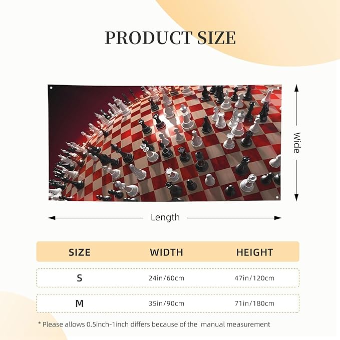 International Chess Banner Party Decor Backdrop Banner Themed Party Photography Background Decorations Banner Birthday Party Supplies Favors Wall Decor Banner 47 x 24 Inch - British D'sire