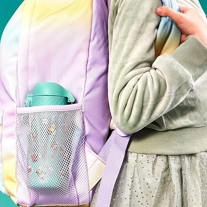 ION8 Insulated Steel Water Bottle, 320 ml/11 oz, Leak Proof, Easy to Open, Secure Lock, Dishwasher Safe, Carry Handle, Flip Cover, Metal Water Bottle, Raised Print, Stainless Steel, Bees Design Secondary image