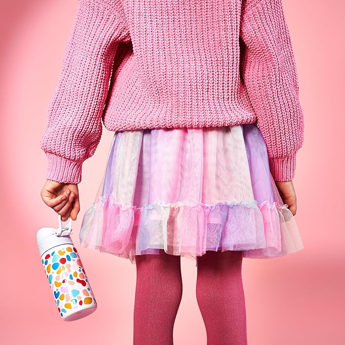 ION8 Insulated Steel Water Bottle, 320 ml/11 oz, Leak Proof Dishwasher Safe, Flip Cover, Metal Water Bottle, Raised Print, Stainless Steel Secondary image