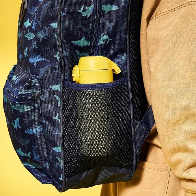 Ion8 Kids Water Bottle, Steel 400 ml/13 oz, Leak Proof, Easy to Open, Secure Lock, Dishwasher Safe, Flip Cover, Durable, Metal Water Bottle Yellow Secondary image