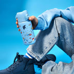 Ion8 Kids Water Bottle, Steel 400 ml/13 oz, Leak Proof, Easy to Open, Secure Lock, Dishwasher Safe, Flip Cover, Carry Handle, Easy Clean, Durable, Metal Water Bottle, Raised Print, Sharks Design - British D'sire