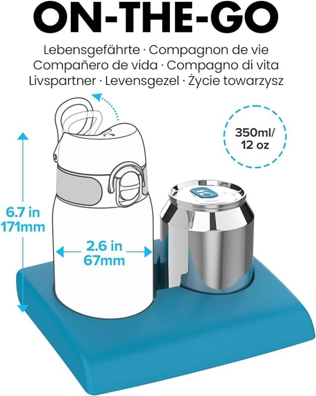 ION8 Kids Water Bottles, BPA Free, Leakproof, Dishwasher Safe, Easy Open, Secure Lock, Small Boys & Girls Water Bottle,Kids Drinks Bottle for Spill-free Drinking, Green, Pandas, 350ml/12oz Secondary image