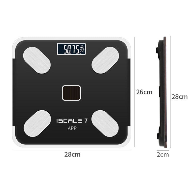 ISCRLE7 Smart Weight Scale Bluetooth Body Fat Measuring Instrument Battery Model(Bright Black) - British D'sire