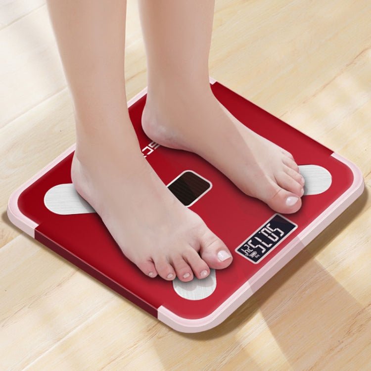 ISCRLE7 Smart Weight Scale Bluetooth Body Fat Measuring Instrument Battery Model(Bright Black) - British D'sire