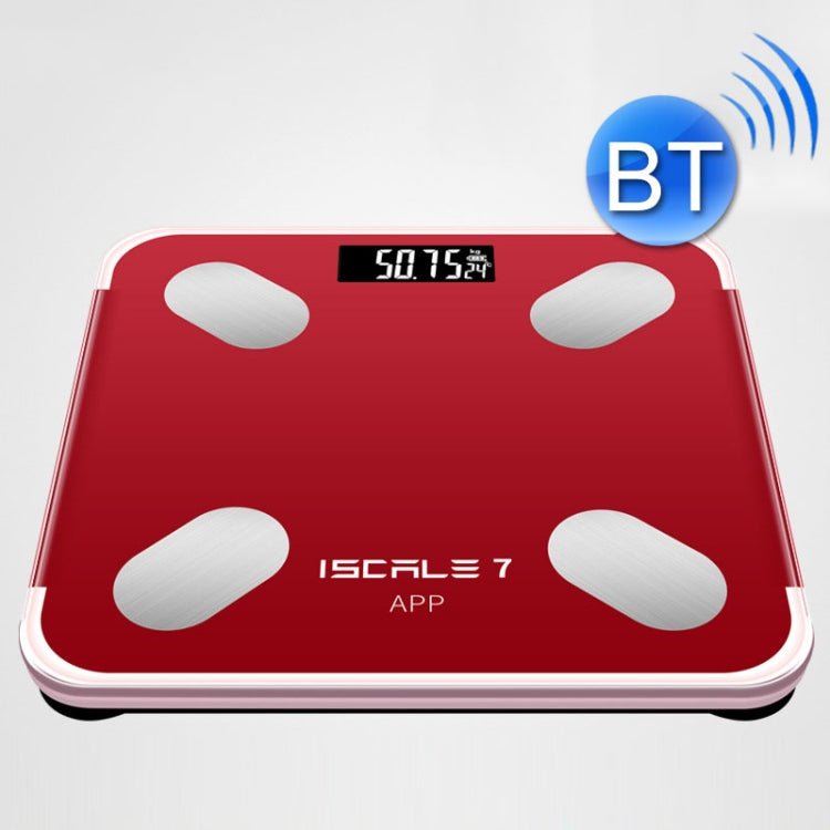 ISCRLE7 Smart Weight Scale Bluetooth Body Fat Measuring Instrument Battery Model(Red) - British D'sire Main image