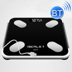 ISCRLE7 Smart Weight Scale Bluetooth Body Fat Measuring Instrument Light Energy Charging(Bright Black) - British D'sire