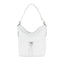 Italian Designer Leather Bucket Bag with Tassel - Swolit Lusso - Snow White - British D'sire