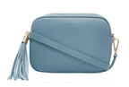 Italian Designer Leather Crossbody Shoulder Camera Bag Gaia - Silver Hardware - Dark Green - British D'sire