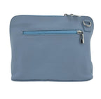 Italian Designer Leather Crossbody with Side Buckles Dusty Blue - British D'sire